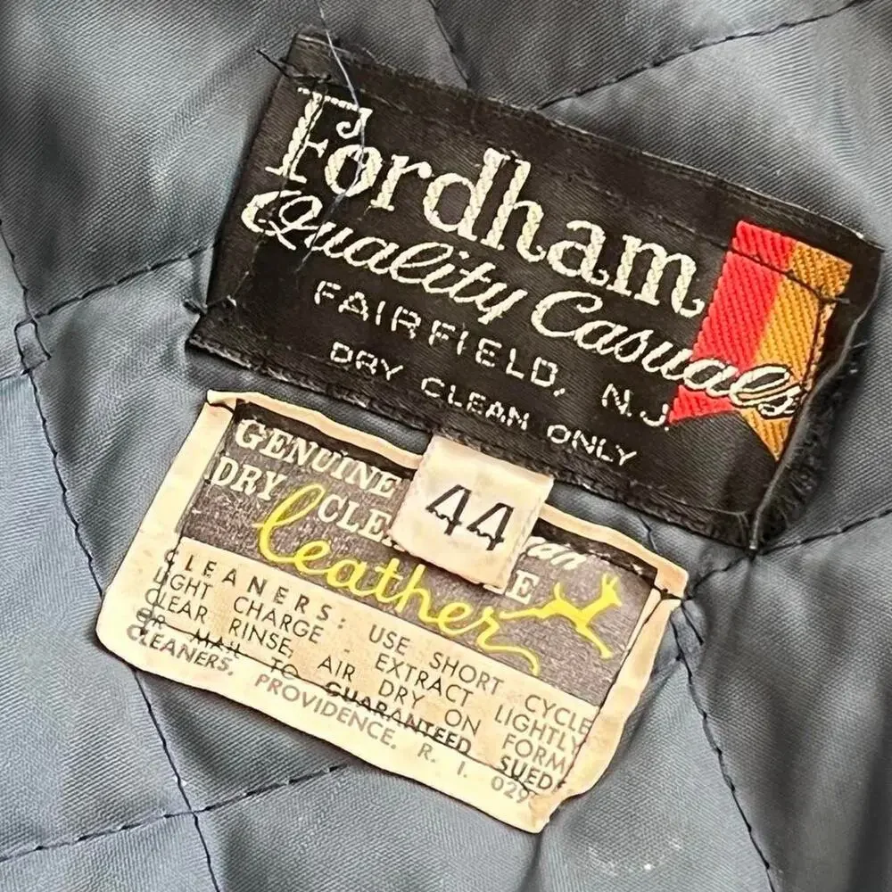 Vintage 1990 Fordham Quality Casuals Varsity Jacket | Wool & Leather | Size 44